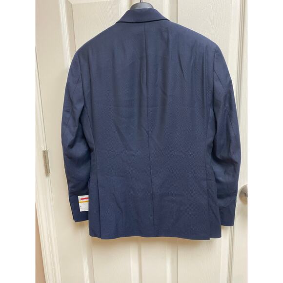 Men Jacket Alfani Navy Slim Fit 36S - Picture 2 of 6